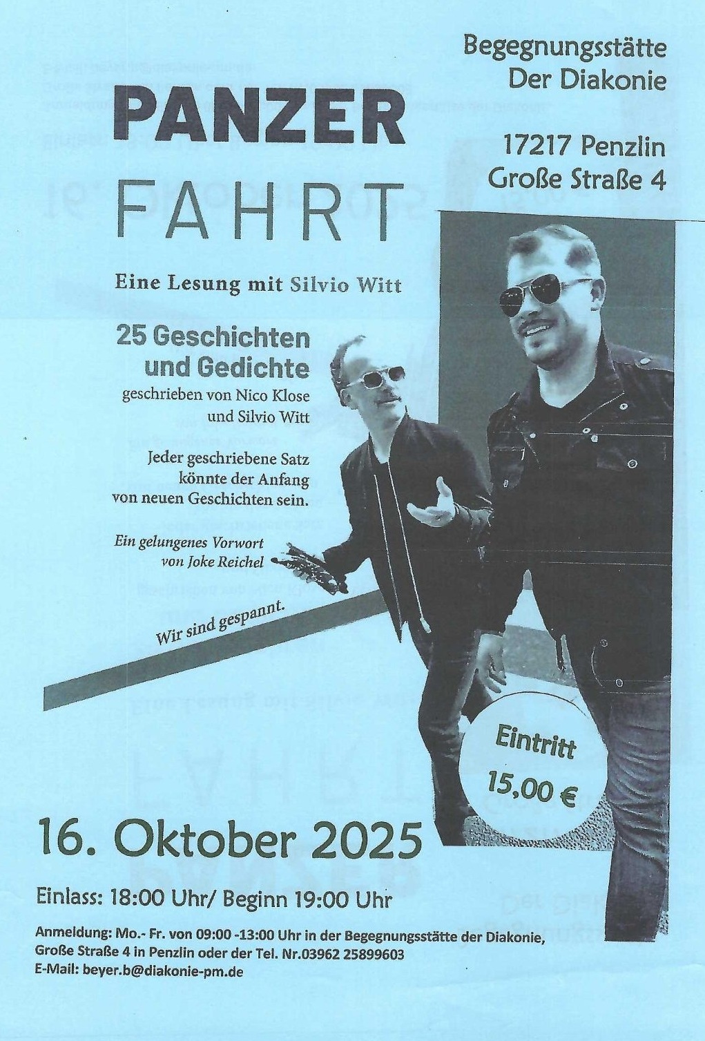 Panzer Fahrt - eine Lesung mit Silvio Witt
